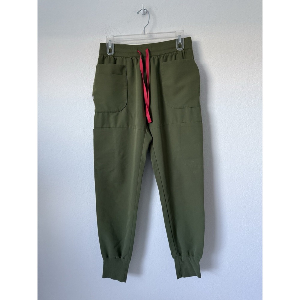 Figs Zamora Jogger Scrub Pants Women's S Olive Green High-Rise Technical Medical